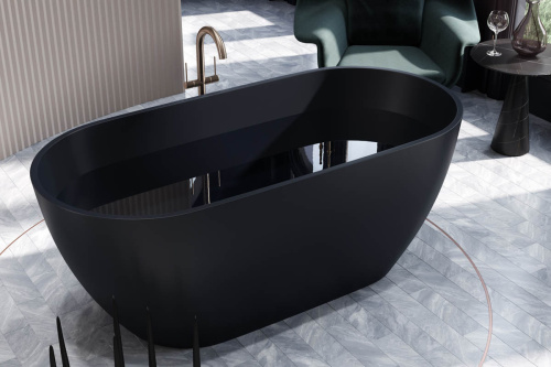 Ванна из искусственного камня Holbi VENUS 1.01.001.11.3 168х80 отдельностоящая овальная - фото 2