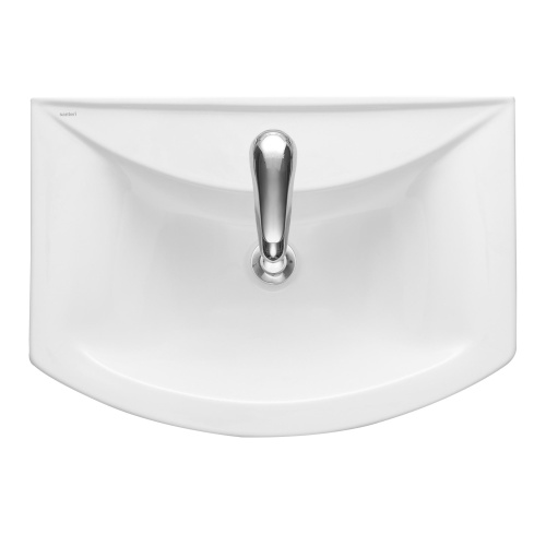 Раковина из сантехнического фарфора Onika Грация 1.3120.3.S00.11B.0 61х43 накладная цвет белый 1 отверстие под смеситель - фото 2