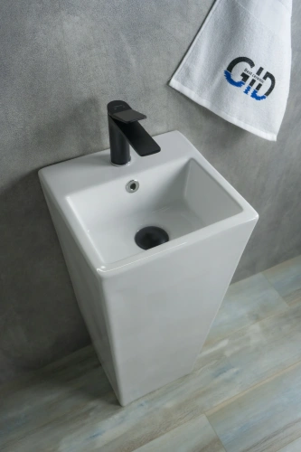 Раковина керамическая Gid Autonomo 81104 34х33 напольная цвет белый 1 отверстие под смеситель - фото 2
