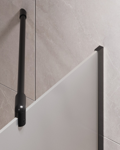 Шторка для ванны Timo T21 90х140 стекло матовое профиль черный ориентация универсальная - фото 4