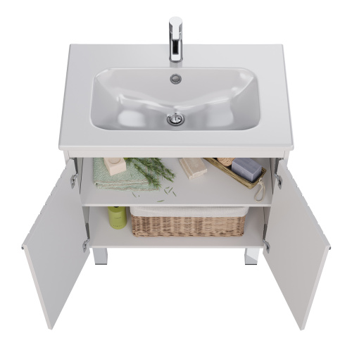 Тумба под раковину LeMark Romance LM07R80T 73х45х71 напольная/подвесная цвет белый - фото 3