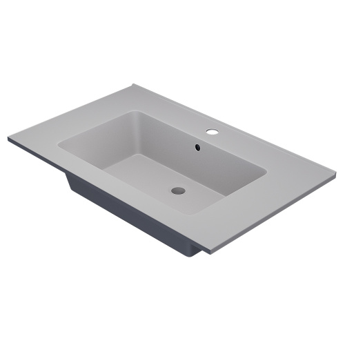 Раковина из искусственного камня Uperwood Parma Quartz 291003005 77х48 полувстраиваемая цвет белый - фото 5