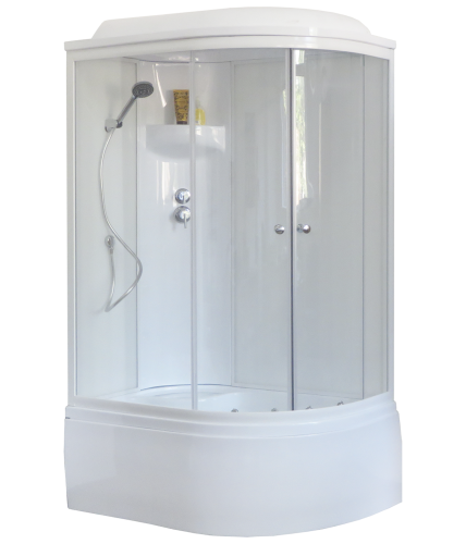 Душевая кабина Royal Bath ВК RB8120BK6-WT-L 120х80 асимметричная с крышей ориентация левая