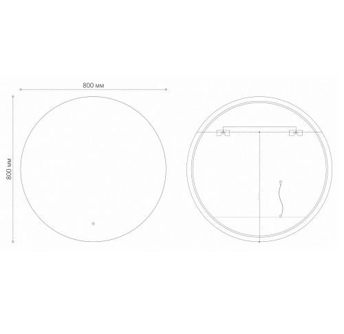 Зеркало в ванную Grossman COSMO-норма BLACK 1980802 80х80 цвет Черный - фото 4