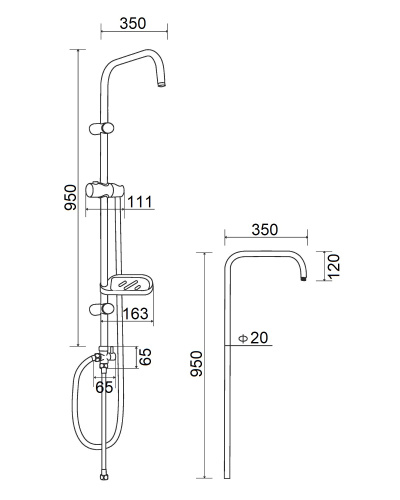 Штанга для душа OneLife OL-BAR1cr хром - фото 3