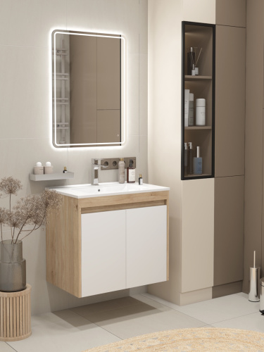 Тумба под раковину Teymi Netta T60603 70х46х62 подвесная цвет дуб - фото 2