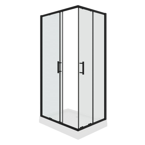 Душевой уголок Parly ZQ121B 120х80 стекло прозрачное профиль черный с поддоном - фото 3