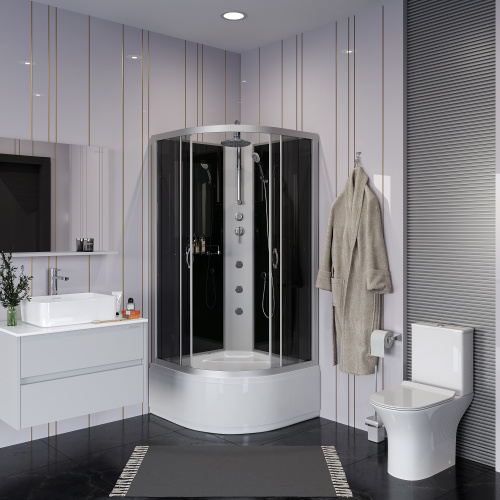 Душевая кабина Niagara Classic 25071434BKTG 80х80 четверть круга без крыши ориентация универсальная - фото 3