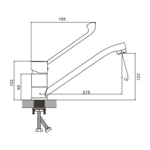 Смеситель для кухни BELZ B70019 на мойку хром - фото 2