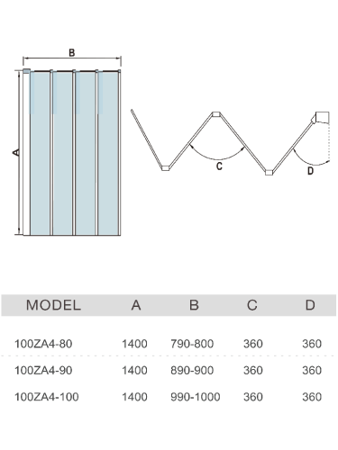 Душевая шторка на ванну WeltWasser WW100 10000002759 90х140 стекло прозрачное профиль хром глянцевый ориентация универсальная - фото 2