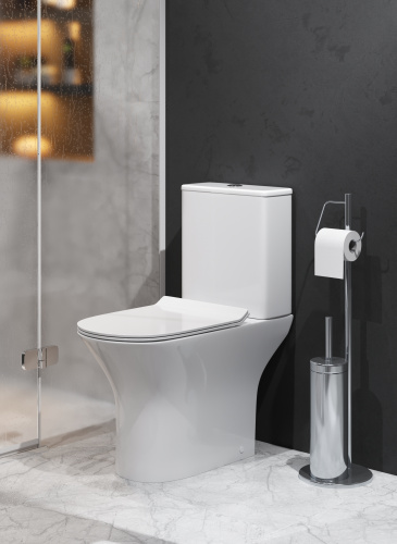 Унитаз напольный с бачком Grossman Classic GR-4465S белый глянцевый с сиденьем микролифт безободковый каскадный смыв - фото 5