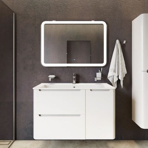 Зеркало с подсветкой IDDIS Edifice ЗЛП109 100х70 цвет белый - фото 3