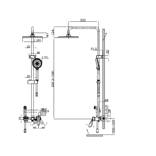Душевая стойка Arrow AG3402CP настенная цвет хром - фото 3