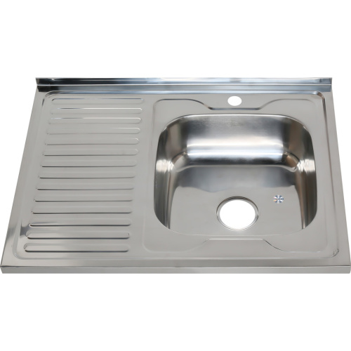 Кухонная мойка Melana 007 t R (*10) 80х60 цвет хром поверхность глянцевая - фото 2