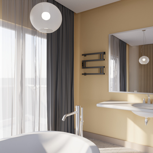 Полотенцесушитель Altasan МонакоПроф МонакоПроф4050Г подвесной 50х43 электрический графит - фото 2