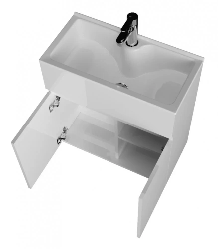 Тумба с раковиной 1MarKa Mira У75328 60х30х65 подвесная цвет белый - фото 4