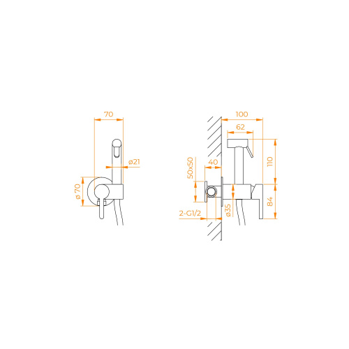 Гигиенический душ со смесителем RGW Shower Panels 511408206-04 черный матовый - фото 4