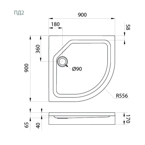 Душевой поддон Тритон Щ0000038720 80х80 акрил белый с каркасом - фото 5