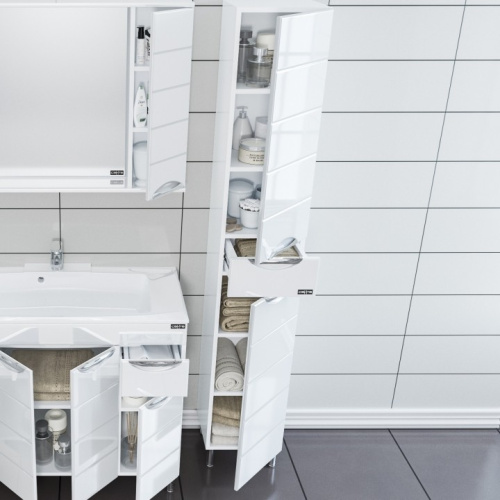 Шкаф-пенал СанТа Родос 506002 30х30х191 напольный цвет белый - фото 2