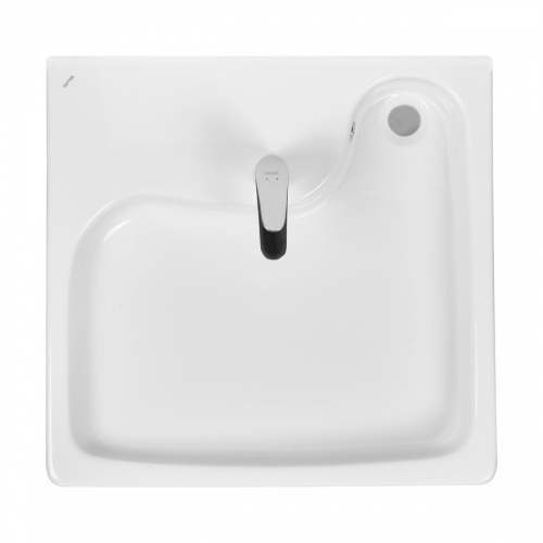 Раковина из сантехнического фарфора Santek Клио 1WH501784 52х60 над стиральной машиной цвет белый - фото 3