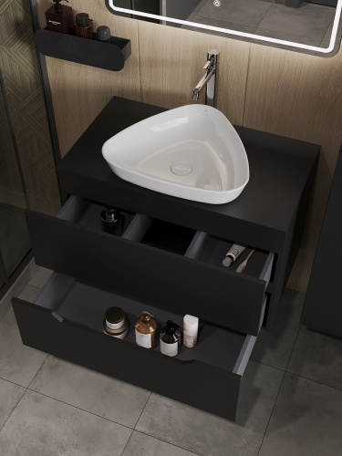 Тумба с раковиной Orange Line Li-80TubMDF+B07-500W 81х46х66 - фото 4