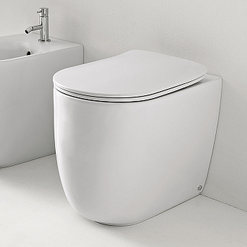 Чаша унитаза приставная Kerasan Nolita 531830 цвет белый матовый без сиденья безободковая каскадный смыв