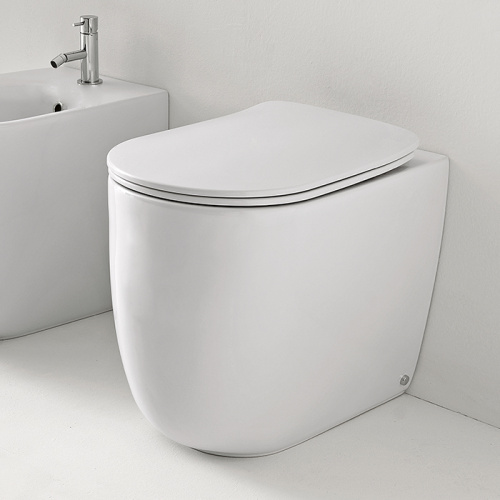 Чаша унитаза приставная Kerasan Nolita 531830 цвет белый матовый без сиденья безободковая каскадный смыв