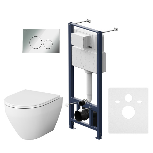 Комплект унитаз с инсталляцией с клавишей смыва Am.Pm Spirit V2.0 IS49051.701700 - фото 2