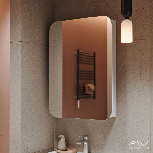 Зеркало-шкаф Alavann Cosmetic ALV0769001 50х15х75 подвесной цвет белый - фото 4