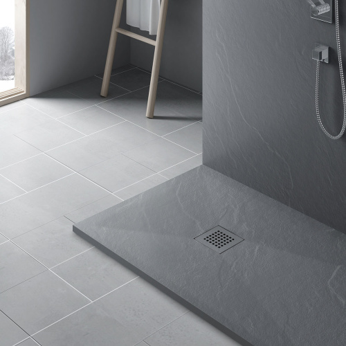 Душевой поддон Vincea H25 VST-4SR1010G 100х100 искусственный камень серый - фото 2