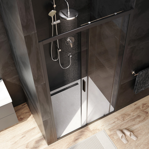 Душевая дверь Am.Pm Gem W90G-110-1-195BT 110х195 стекло прозрачное профиль черный - фото 3