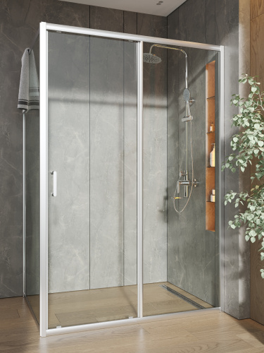 Душевой уголок Orange E23-13090TCR 130х89 стекло прозрачное профиль хром глянцевый без поддона - фото 5