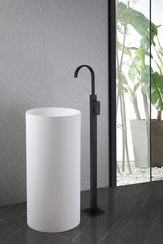 Смеситель ABBER Wasserfall AF8640B напольный черный матовый - фото 2