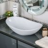 Раковина из сантехнического фарфора Melana 320354-805 60х40 накладная цвет белый без отверстий под смеситель