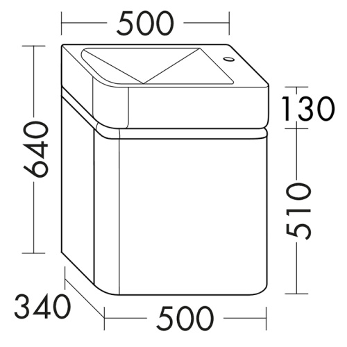 Тумба с раковиной Burgbad B.ME SGUC050LF5981G0126C0001*1 50х34х64 цвет белый матовый - фото 2