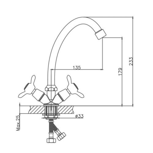 Смеситель для кухни Cron CN4012-2 на мойку хром - фото 3