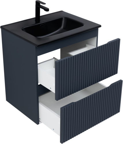 Тумба под раковину Aquanet Джейн (Flat) 00335427 60х46х64 подвесная цвет синий - фото 2