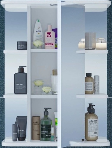 Зеркало-шкаф СанТа Герда 101021 55х24х71 подвесной цвет белый - фото 2