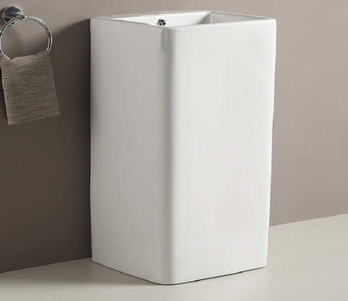 Раковина из санфаянса CeramaLux P7005 40х40 напольная цвет белый - фото 2