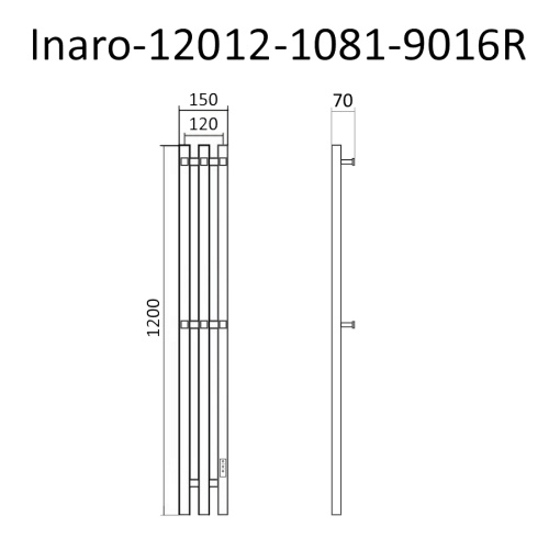 Полотенцесушитель Маргроид Inaro профильный Inaro-12012-1081-9016R 15х120 электрический белый матовый - фото 4