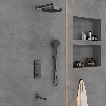 Душевая система Vincea VSFW-433TI2GM встраиваемая в стену с термостатом