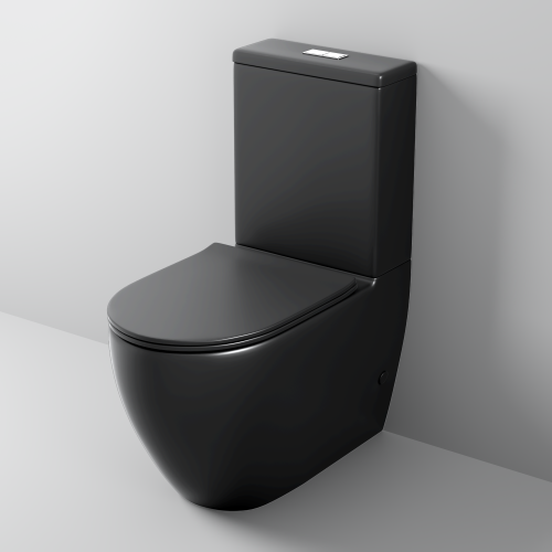 Унитаз напольный с бачком Grossman Торнадо GR-4446BMSQ черный матовый с сиденьем безободковый смыв торнадо - фото 4