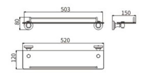 Полка CeramaLux Bianco 52011 - фото 2