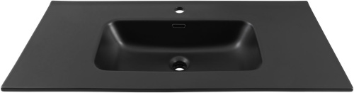 Раковина керамическая Aquanet Flat 00329257 101х47 полувстраиваемая цвет черный 1 отверстие под смеситель - фото 4