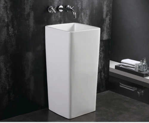 Раковина из санфаянса CeramaLux P7005 40х40 напольная цвет белый - фото 3