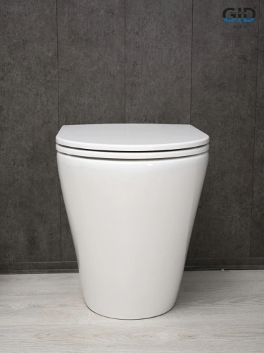 Унитаз приставной Gid Cortado 62211Y белый с сиденьем микролифт безободковый душевой смыв - фото 4