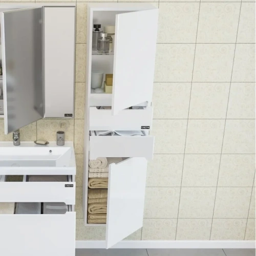 Шкаф-пенал СанТа Лондон 524001 40х30х150 подвесной цвет белый - фото 2