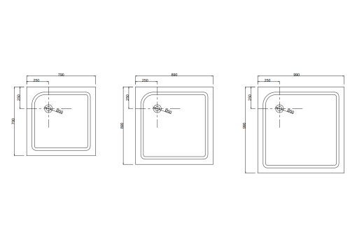 Душевой поддон Taliente PTA-09092 90х90 акрил белый с каркасом - фото 3