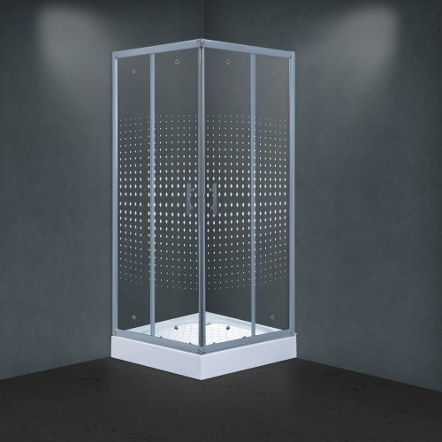 Душевой уголок Timo TL-1102R 100х100 стекло прозрачное профиль хром с поддоном - фото 5