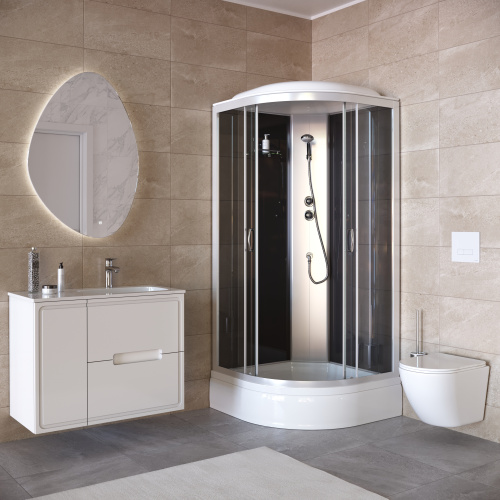 Душевая кабина Taliente TA-9091G 90х90 четверть круга с крышей ориентация универсальная - фото 2